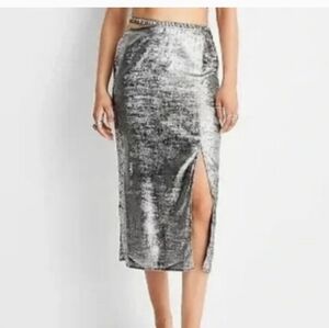 ❤️10/$20 New Sexy Future Collective Elegant Silver Women's Skirt